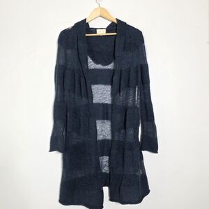 Shae for Anthro Longline Blue Alpaca blend cardigan sweater Open hang Size Mediu